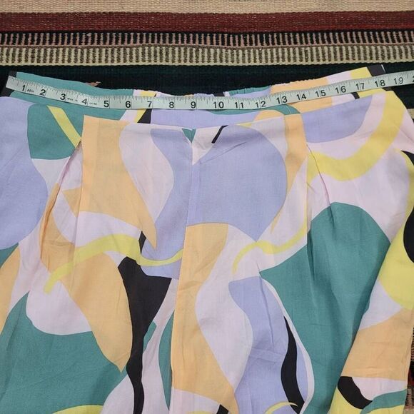 NWT Eloquii Printed Wide Leg Palazzo High Rise Pants Plus Sz 16 Pastel Pull On - Picture 8 of 11